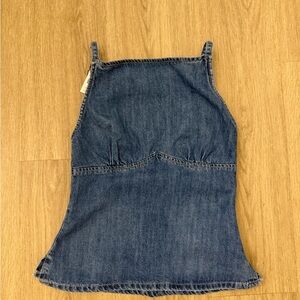 NEW Zara Low Back Denim Tank Top